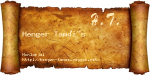 Henger Tamás névjegykártya